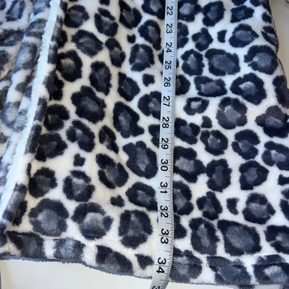 Roudelain Hooded Leopard Print Robe W/ Tie Waist & Sherpa Cuffs Womens XL NWT - Picture 5 of 7